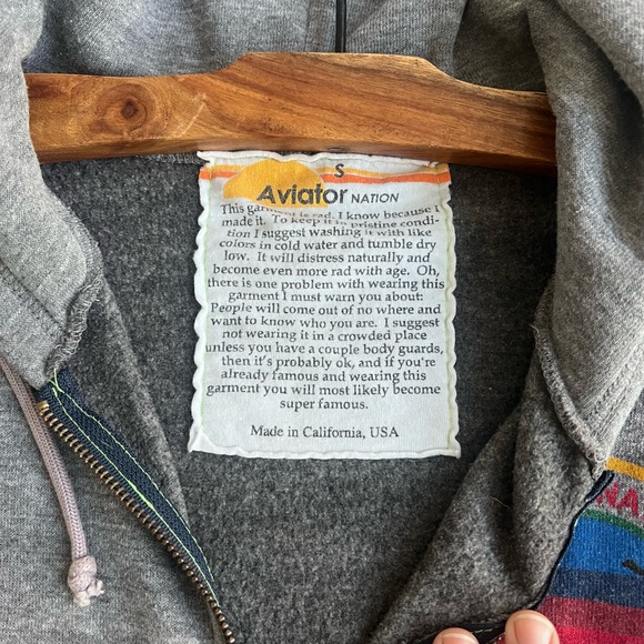 Aviator Nation Laguna Beach gray zip up hoodie - Picture 3 of 5